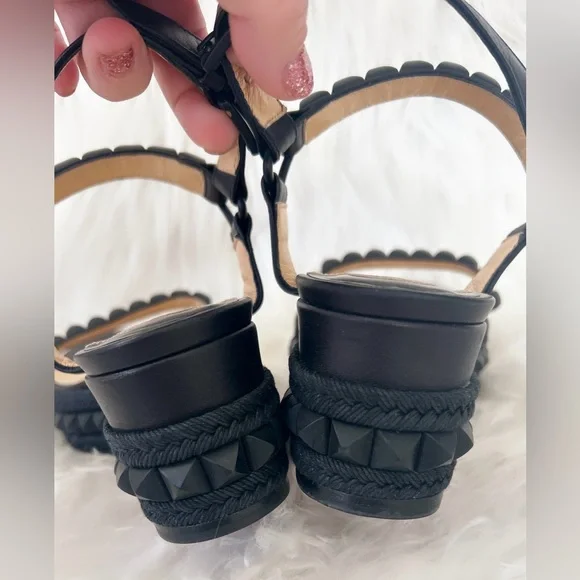 Christian Louboutin Pyraclou Patent Spike Wedge Sandals
Size 37 (US 7) - Picture 6 of 14